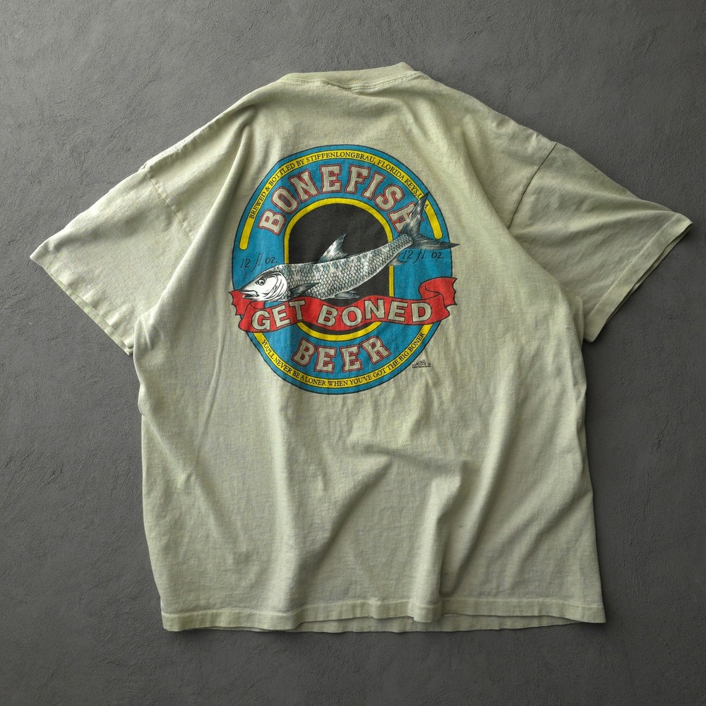 Delta Bonefish Beer Get Boned t-shirt Men XL Green Survivors Bait & Tackle 90s